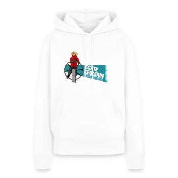 Echte Seglerin - Blond - Skipper - Segelschiff - Frauen Premium Bio Hoodie - Weiß - Vorne - Julia (174cm)