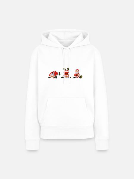Weihnachtsmänner - Frauen Premium Bio Hoodie - Weiß
