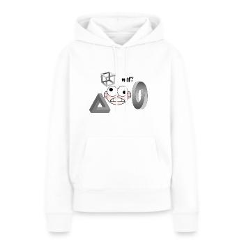 Qu'est-ce qui se passe ici? - Sweat à capuche Premium bio Femme - blanc - Devant - Julia (174cm)