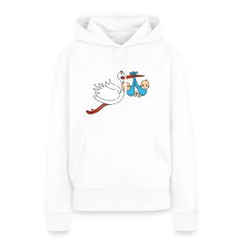Storch Baby Zwillinge Babies Jungen2 - Frauen Premium Bio Hoodie - Weiß - Vorne - Julia (174cm)