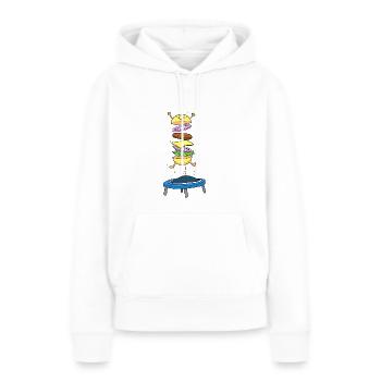 Burger Hamburger Cheeseburger Saut d'obstacles - Sweat à capuche Premium bio Femme - blanc - Devant - Julia (174cm)