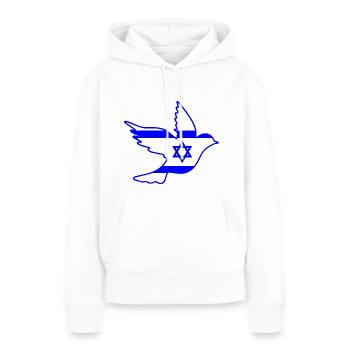 Israël - Sweat à capuche Premium bio Femme - blanc - Devant - Julia (174cm)