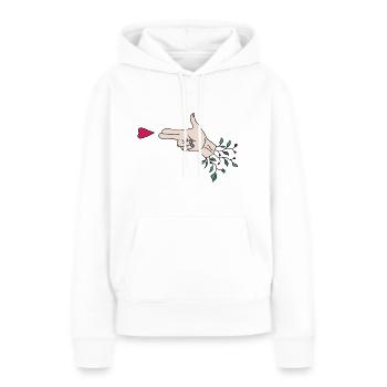 Liebes Schuss - Frauen Premium Bio Hoodie - Weiß - Vorne - Julia (174cm)
