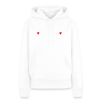 Rot Herz Nippel T-Shirt - Frauen Premium Bio Hoodie - Weiß - Vorne - Julia (174cm)