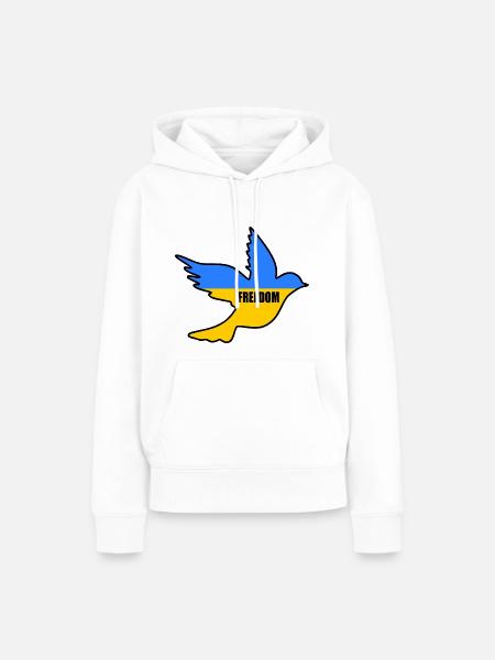 Ukraine - Frauen Premium Bio Hoodie - Weiß