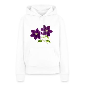 Lila Blumen - Frauen Premium Bio Hoodie - Weiß - Vorne - Julia (174cm)