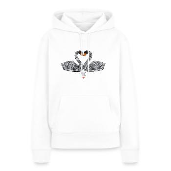 Verliebte Schwäne - Die Hüter von Orbis - Frauen Premium Bio Hoodie - Weiß - Vorne - Julia (174cm)