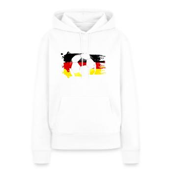 Fußball Deutschland WM - Frauen Premium Bio Hoodie - Weiß - Vorne - Julia (174cm)