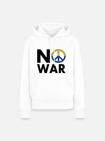No war - Frauen Premium Bio Hoodie - Weiß
