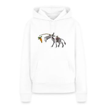 Esel Muli Maultier - Frauen Premium Bio Hoodie - Weiß - Vorne - Julia (174cm)
