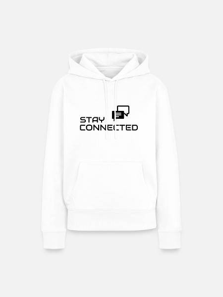 Stay connected - Frauen Premium Bio Hoodie - Weiß
