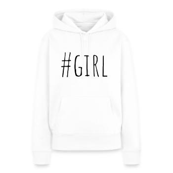 Fille Hashtag - idée cadeau élégant - Sweat à capuche Premium bio Femme - blanc - Devant - Julia (174cm)