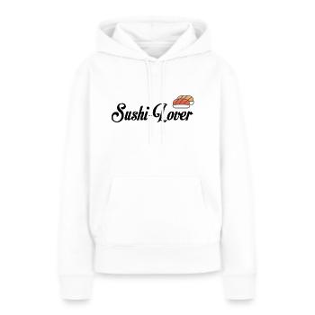 amant de sushi - Sweat à capuche Premium bio Femme - blanc - Devant - Julia (174cm)