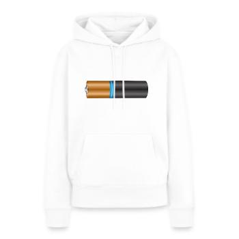 Batterie - Frauen Premium Bio Hoodie - Weiß - Vorne - Julia (174cm)