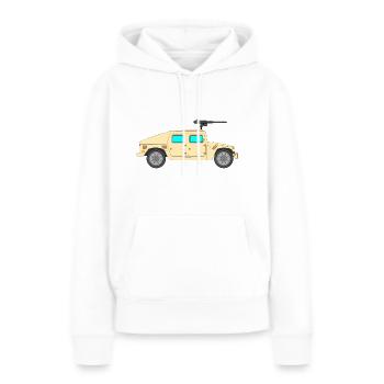 véhicule militaire - Sweat à capuche Premium bio Femme - blanc - Devant - Julia (174cm)