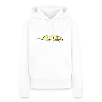 dessin animé chien - Sweat à capuche Premium bio Femme - blanc - Devant - Julia (174cm)