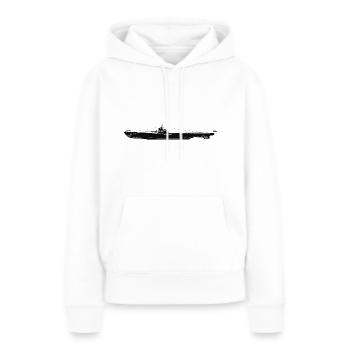 sous-marin - Sweat à capuche Premium bio Femme - blanc - Devant - Julia (174cm)