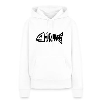 arête de poisson - Sweat à capuche Premium bio Femme - blanc - Devant - Julia (174cm)
