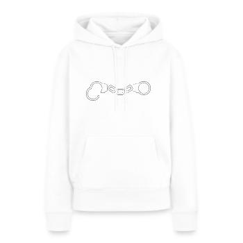 Handfesseln Handschellen Hanschelle Polizei - Frauen Premium Bio Hoodie - Weiß - Vorne - Julia (174cm)