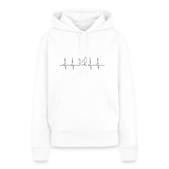 chien - Sweat à capuche Premium bio Femme - blanc - Devant - Julia (174cm)