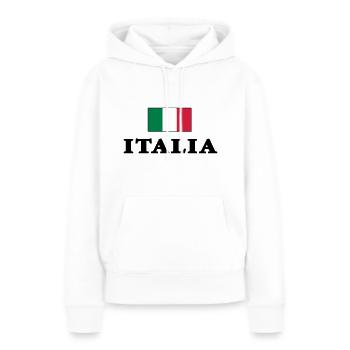 Italienfahne mit Italia Schriftzug - Frauen Premium Bio Hoodie - Weiß - Vorne - Julia (174cm)