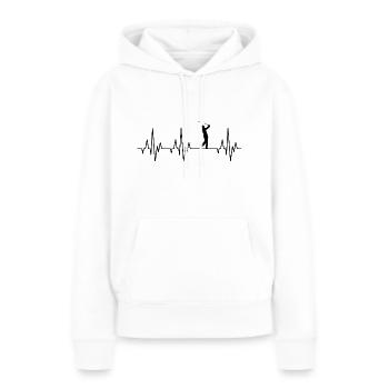 Parcours de golf Heartbeat ECG Golf Golfer Golfer - Sweat à capuche Premium bio Femme - blanc - Devant - Julia (174cm)