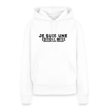 je suis un édition limité. t shirt édition limitée - Sweat à capuche Premium bio Femme - blanc - Devant - Julia (174cm)