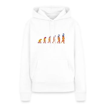 évolution catalane - Sweat à capuche Premium bio Femme - blanc - Devant - Julia (174cm)