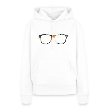 Brille - Frauen Premium Bio Hoodie - Weiß - Vorne - Julia (174cm)