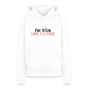 j'ai déja une copine. t-shirt couple jaloux - Sweat à capuche Premium bio Femme - blanc - Devant - Julia (174cm)