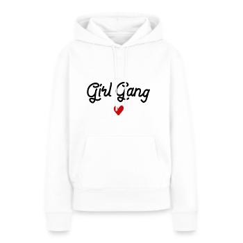 Fille Gang Girlie Amitié - Sweat à capuche Premium bio Femme - blanc - Devant - Julia (174cm)