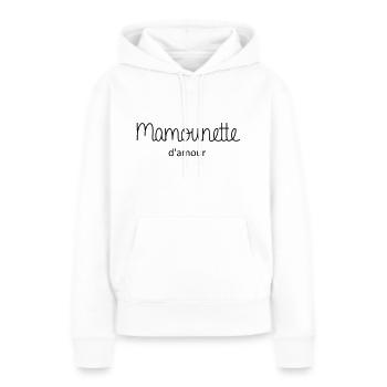 Mamounette d'amour - Sweat à capuche Premium bio Femme - blanc - Devant - Julia (174cm)