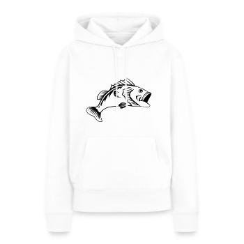 perche - Sweat à capuche Premium bio Femme - blanc - Devant - Julia (174cm)