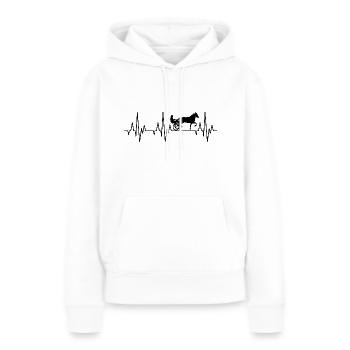 Heartbeat ECG harnais de course cheval de course - Sweat à capuche Premium bio Femme - blanc - Devant - Julia (174cm)