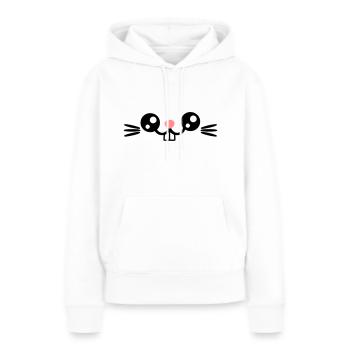 Pâques présente le joli visage de lapin / dents de lapin - Sweat à capuche Premium bio Femme - blanc - Devant - Julia (174cm)