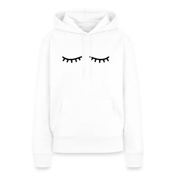 Geschlossene Augen - Frauen Premium Bio Hoodie - Weiß - Vorne - Julia (174cm)