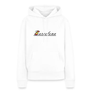 Barcelone - Sweat à capuche Premium bio Femme - blanc - Devant - Julia (174cm)