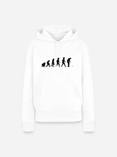 Evolution Golf Golfer Golfspieler Golfplatz - Frauen Premium Bio Hoodie - Weiß