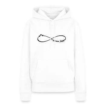 chien de berger australien amour infini Infinity - Sweat à capuche Premium bio Femme - blanc - Devant - Julia (174cm)