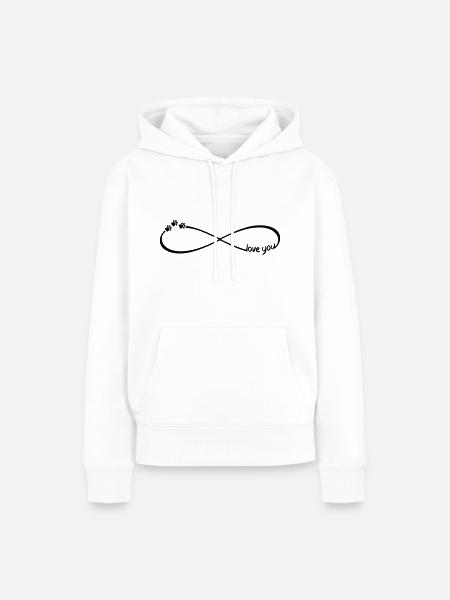 Infinity symbol love you dogs cats paws - Women’s Premium Organic Hoodie - white