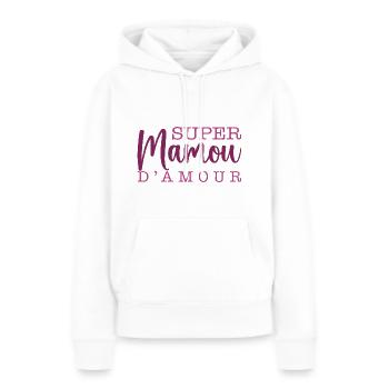 Super Mamou D'amour - Sweat à capuche Premium bio Femme - blanc - Devant - Julia (174cm)