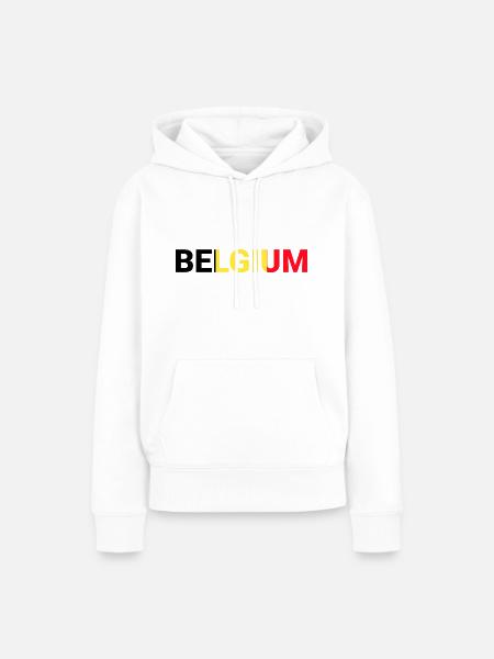 Belgien - Frauen Premium Bio Hoodie - Weiß
