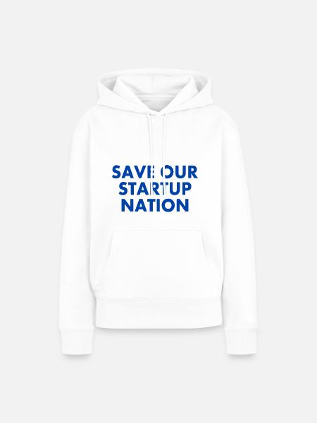 save our startup nation - Frauen Premium Bio Hoodie - Weiß