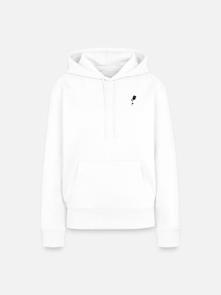 rose - Sweat à capuche Premium bio Femme - blanc