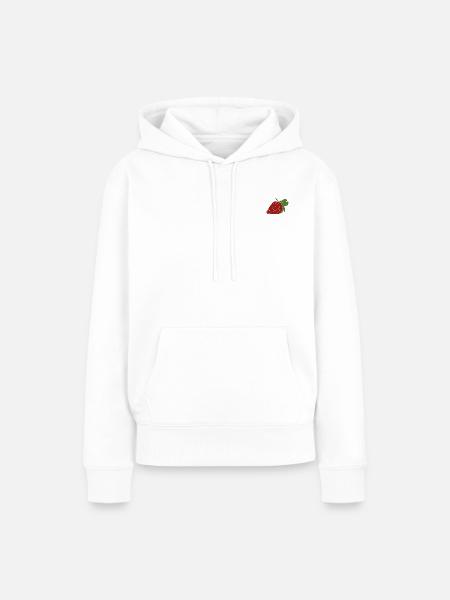 Erdbeere - Frauen Premium Bio Hoodie - Weiß