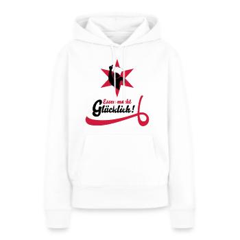 manger - Sweat à capuche Premium bio Femme - blanc - Devant - Julia (174cm)