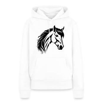 Tête de cheval - Sweat à capuche Premium bio Femme - blanc - Devant - Julia (174cm)