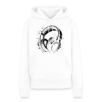 Kopfhörer - Frauen Premium Bio Hoodie - Weiß - Vorne - Julia (174cm)