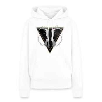 Zwillinge Luftzeichen – Tierkreis von Kék-Ina - Frauen Premium Bio Hoodie - Weiß - Vorne - Julia (174cm)