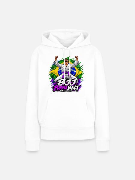 BJJ Lila Gürtel seit 2026 - Frauen Premium Bio Hoodie - Weiß